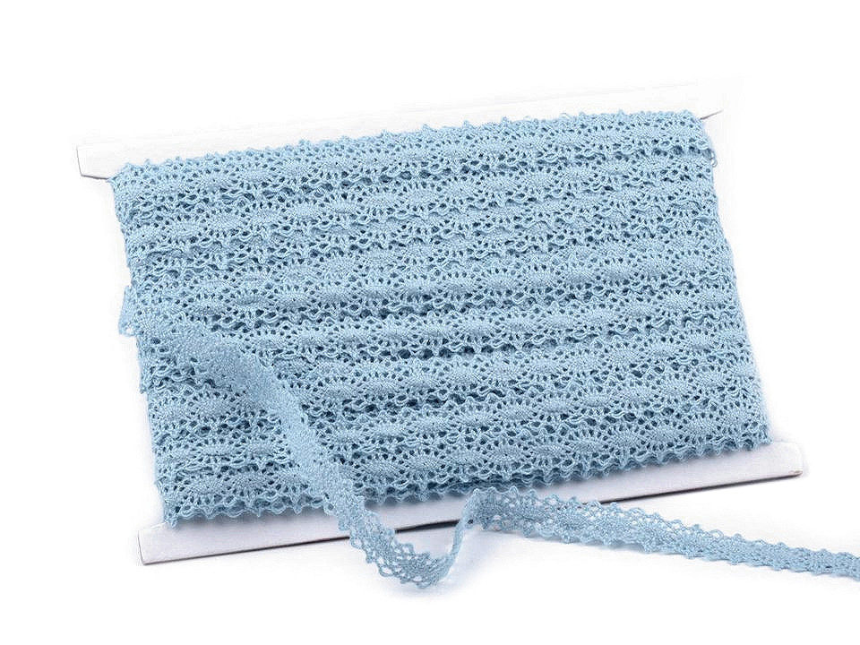 Dantelă bumbac croşetată, lățime 12 mm - Alb (27 Metri)