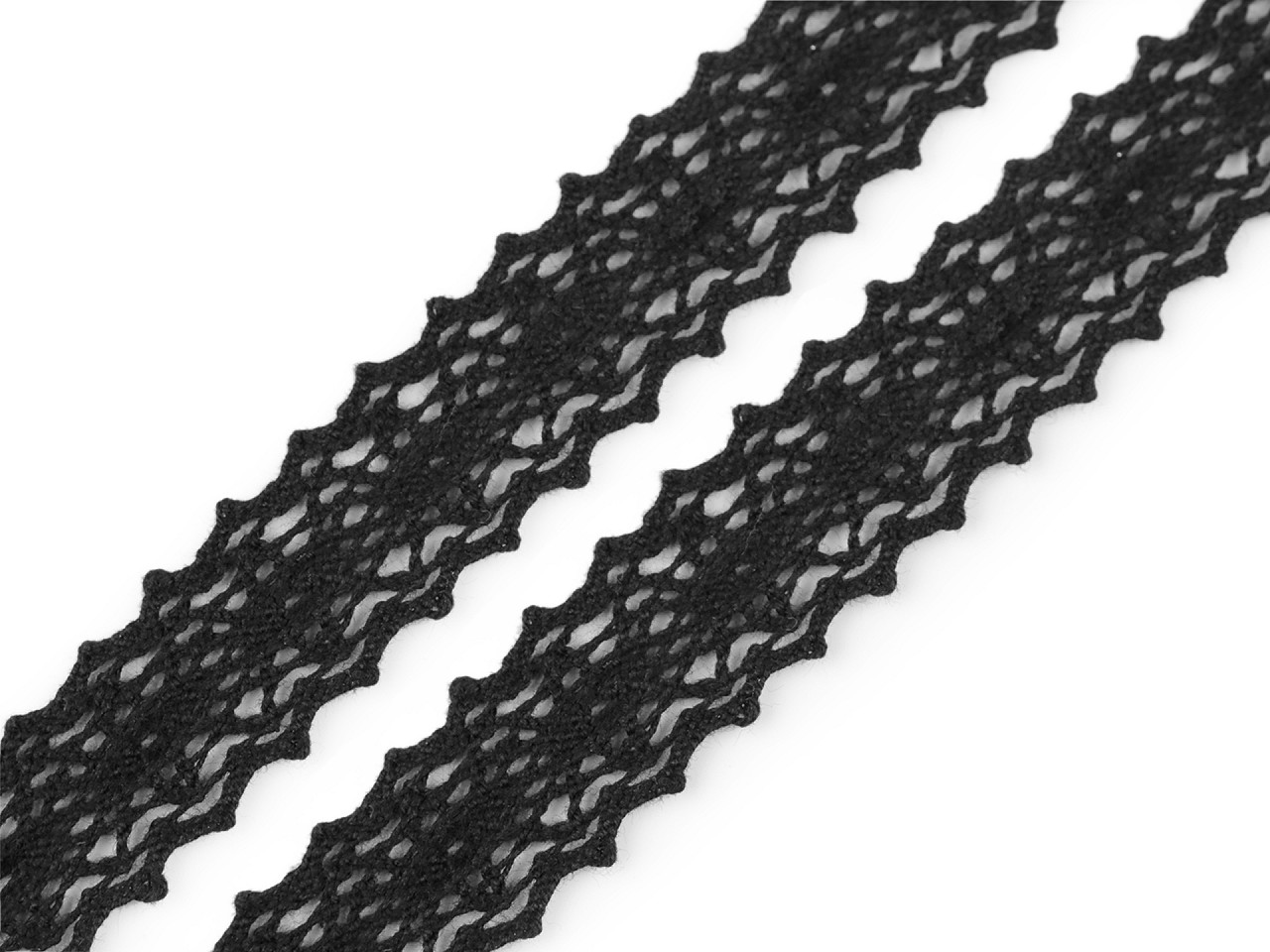 Dantelă bumbac croşetată, lățime 23 mm - Alb (18 Metri)