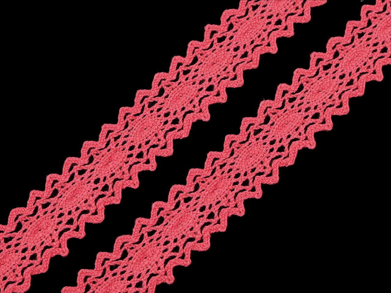 Dantelă bumbac croşetată, lățime 23 mm - Alb (18 Metri)