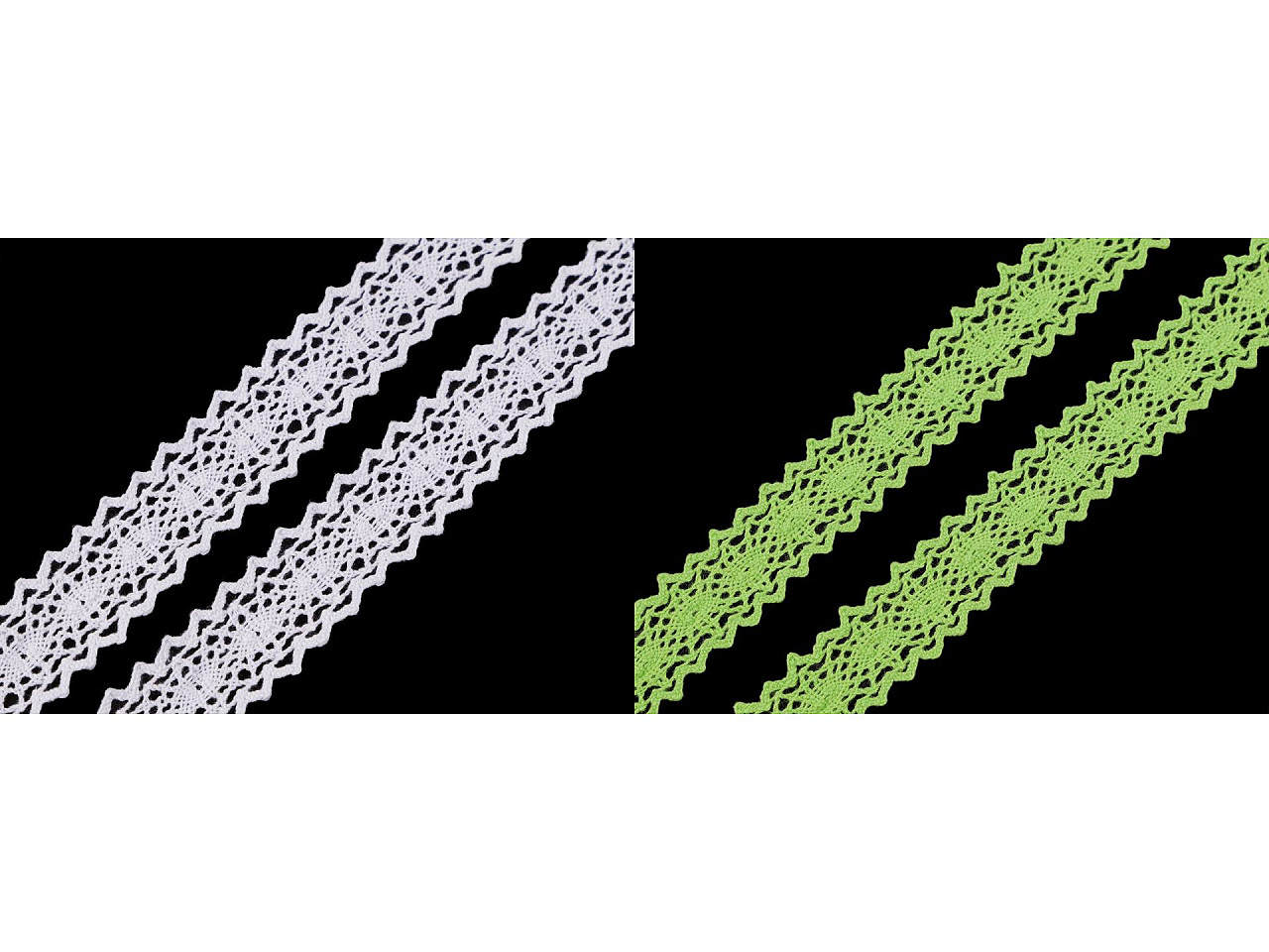 Dantelă bumbac croşetată, lățime 23 mm - Alb (18 Metri)