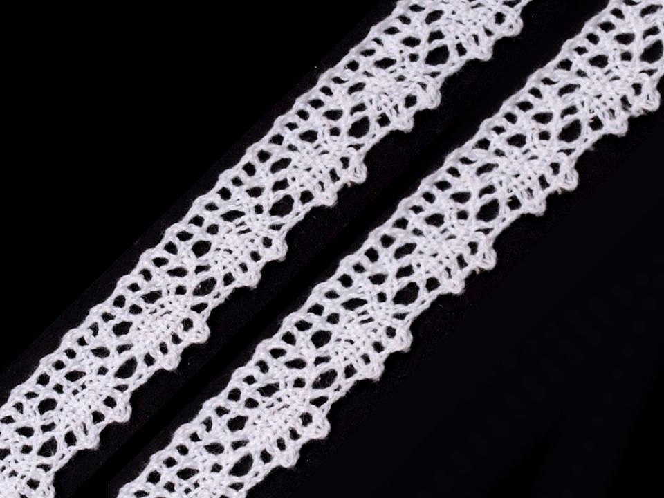 Dantelă bumbac croşetată, lățime 15 mm - Bej deschis (18 Metri)