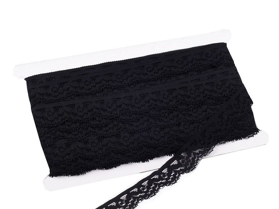 Dantelă elastică, lățime 20 mm - Alb (1 Metru)