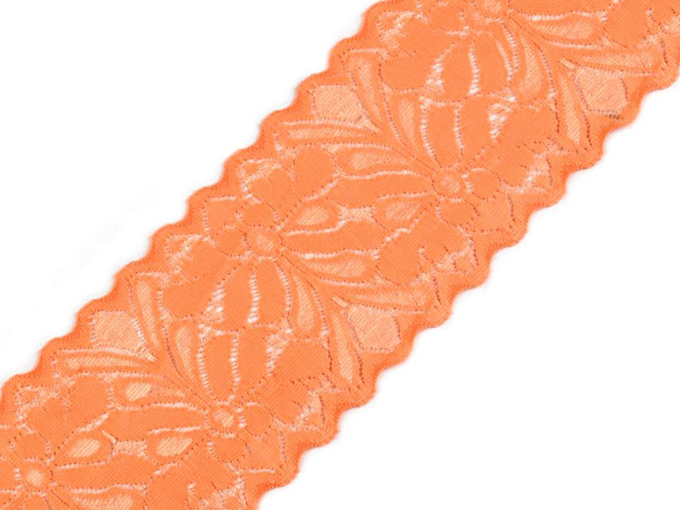 Dantelă elastică, lățime 80 mm - Alb (1 Metru)