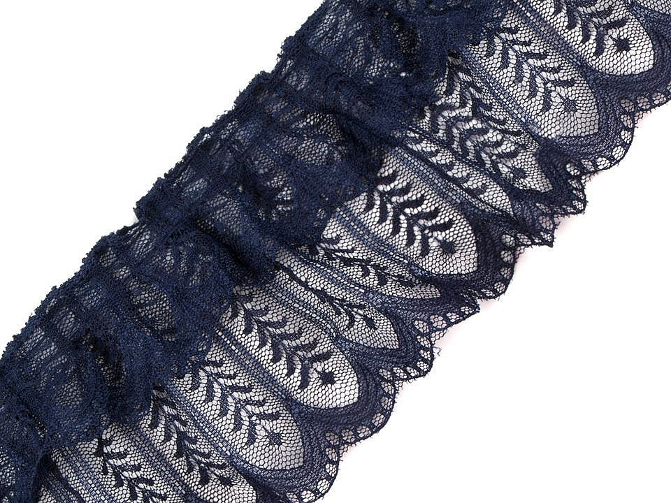 Dantelă sintetică plisată, lățime 85 mm - Roz antic deschis (1 Metru)