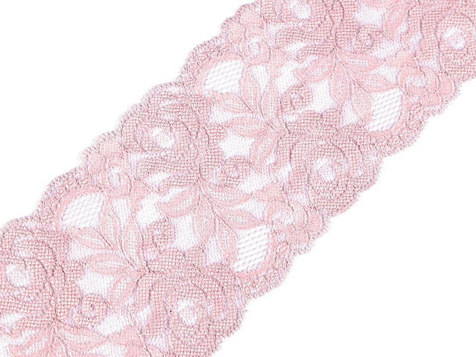 Dantelă elastică, lățime 80-100 mm - Negru (1 Metru)