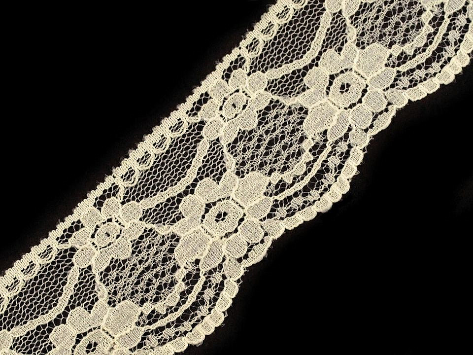 Dantelă sintetică, lățime 50mm - Alb (1 Metru)
