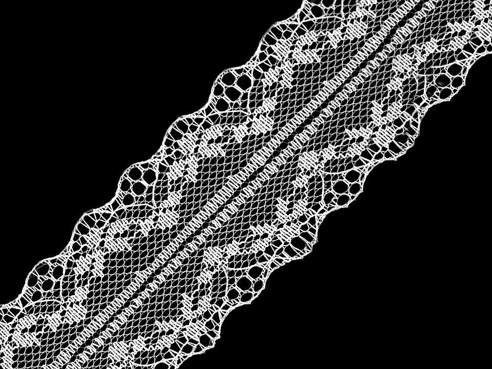 Dantelă sintetică, lățime 40 mm - Alb (27 Metri)