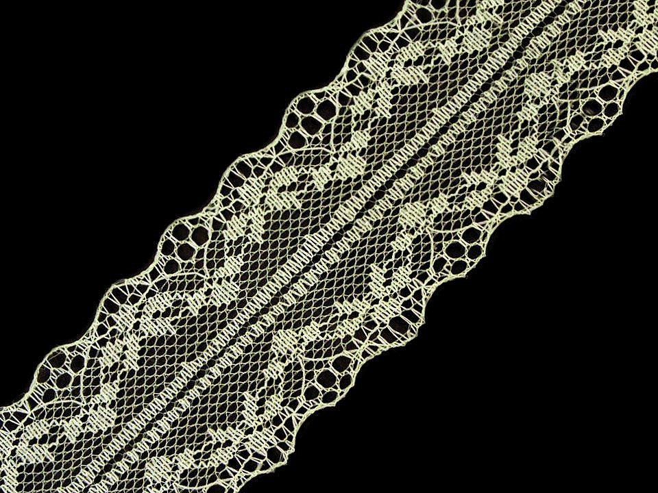 Dantelă sintetică, lățime 40 mm - Alb (27 Metri)