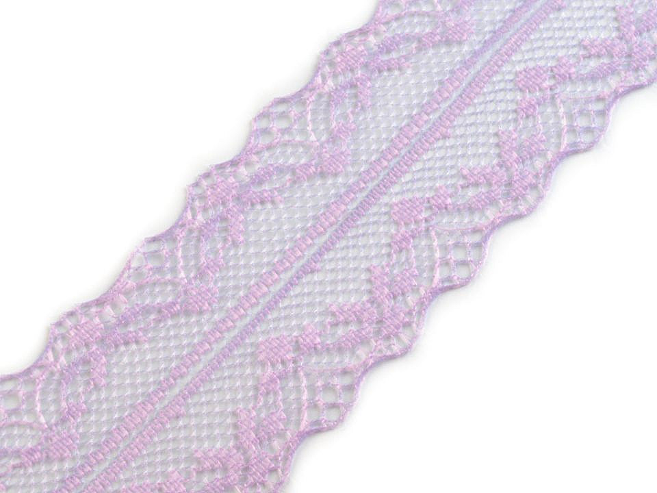 Dantelă sintetică, lățime 40 mm - Alb (27 Metri)