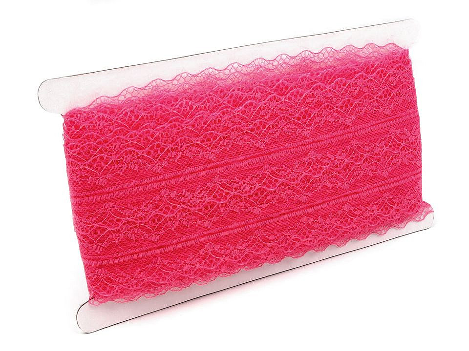 Dantelă sintetică, lățime 40 mm - Alb (27 Metri)