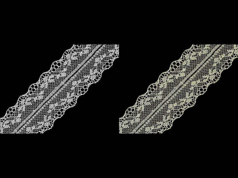 Dantelă sintetică, lățime 40 mm - Alb (27 Metri)