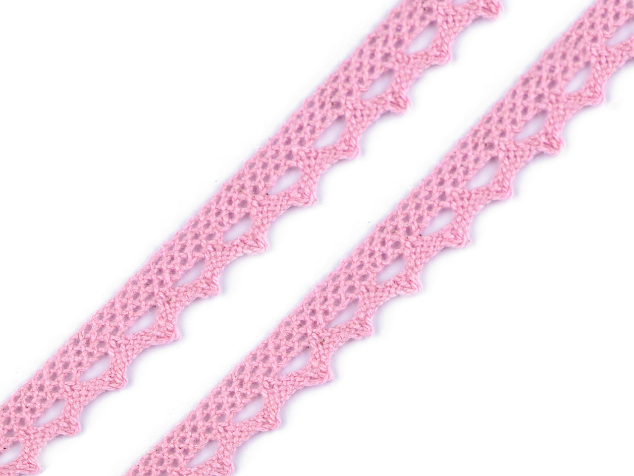 Dantelă bumbac croşetată, lățime 11 mm - Negru (1 Metru)