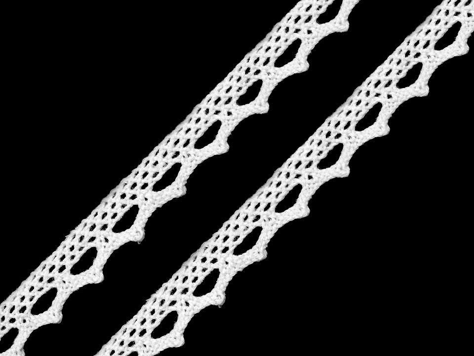 Dantelă bumbac croşetată, lățime 11 mm - Negru (1 Metru)