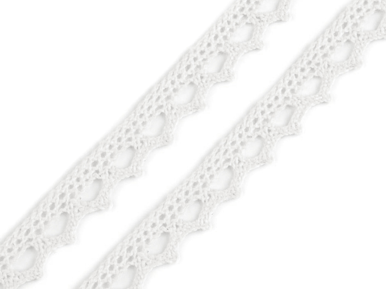 Dantelă bumbac croşetată, lățime 11 mm - Negru (1 Metru)