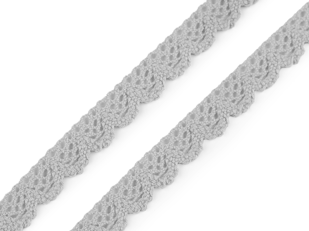 Dantelă bumbac croşetată, lățime 14 mm - Roz (1 Metru)