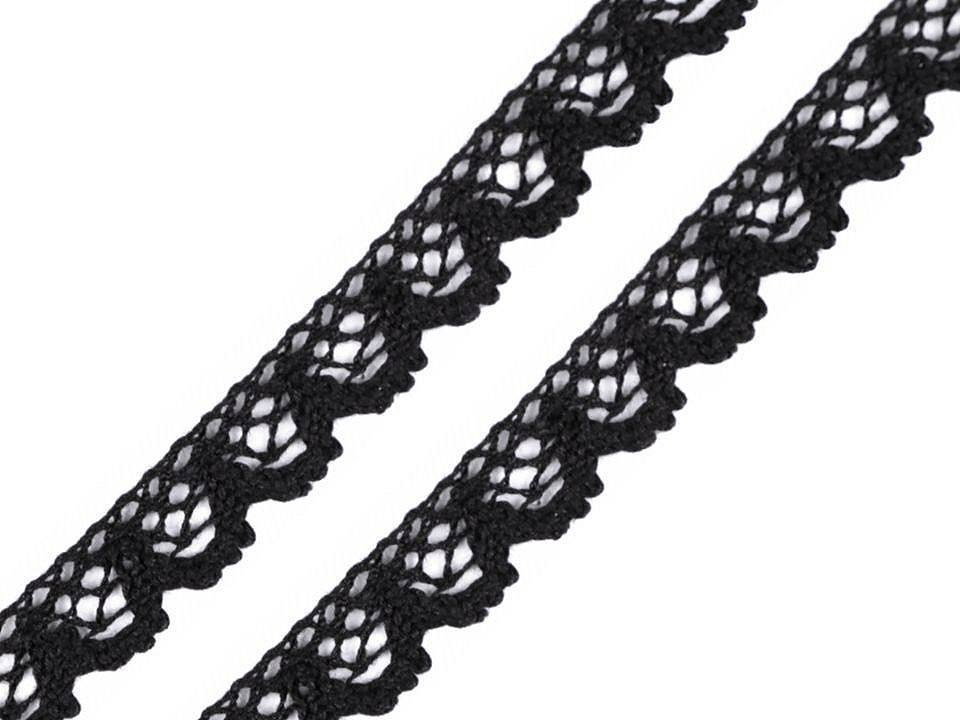 Dantelă bumbac croşetată, lățime 14 mm - Roz (1 Metru)