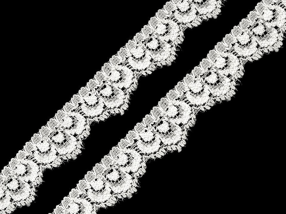 Dantelă elastică, lățime 16 mm - Negru (1 Metru)