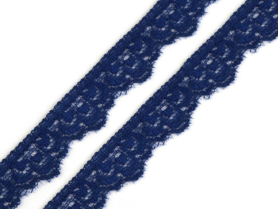 Dantelă elastică, lățime 16 mm - Negru (1 Metru)