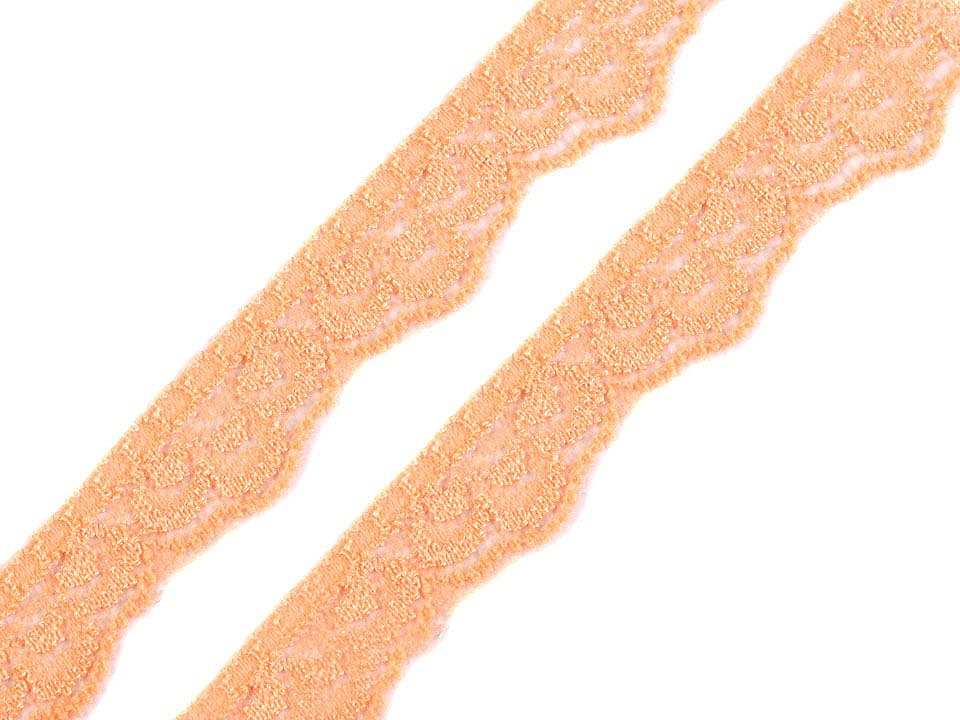 Dantelă elastică, lățime 16 mm - Negru (1 Metru)