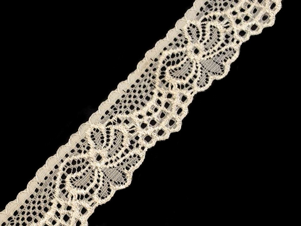 Dantelă elastică, lățime 30 mm - Negru (1 Metru)