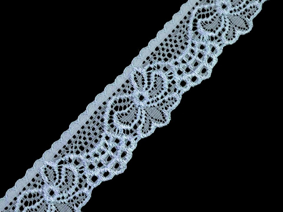 Dantelă elastică, lățime 30 mm - Negru (1 Metru)