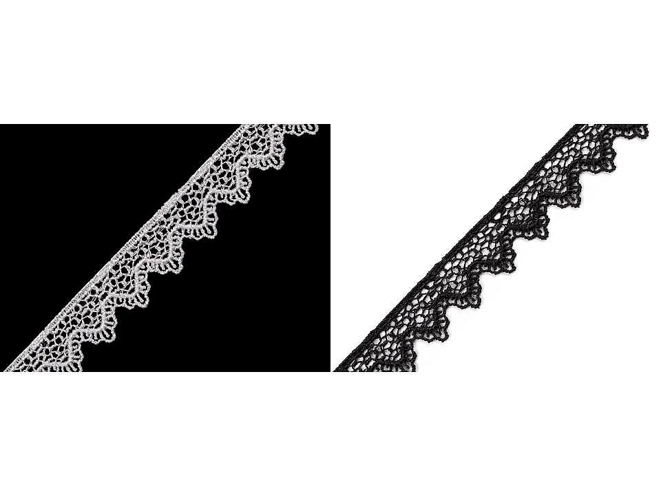 Dantelă guipure, lățime 17 mm - Alb zăpadă (1 Metru)