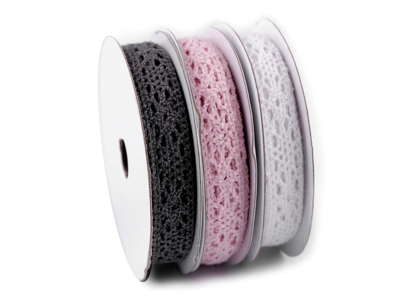 Dantelă bumbac croşetată, mix, lățime 13 mm - Mix nr. 8 (3 Bucăți)