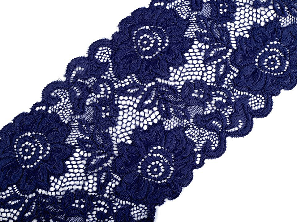 Dantelă elastică, lățime 14 cm - Roșu (1 Metru)