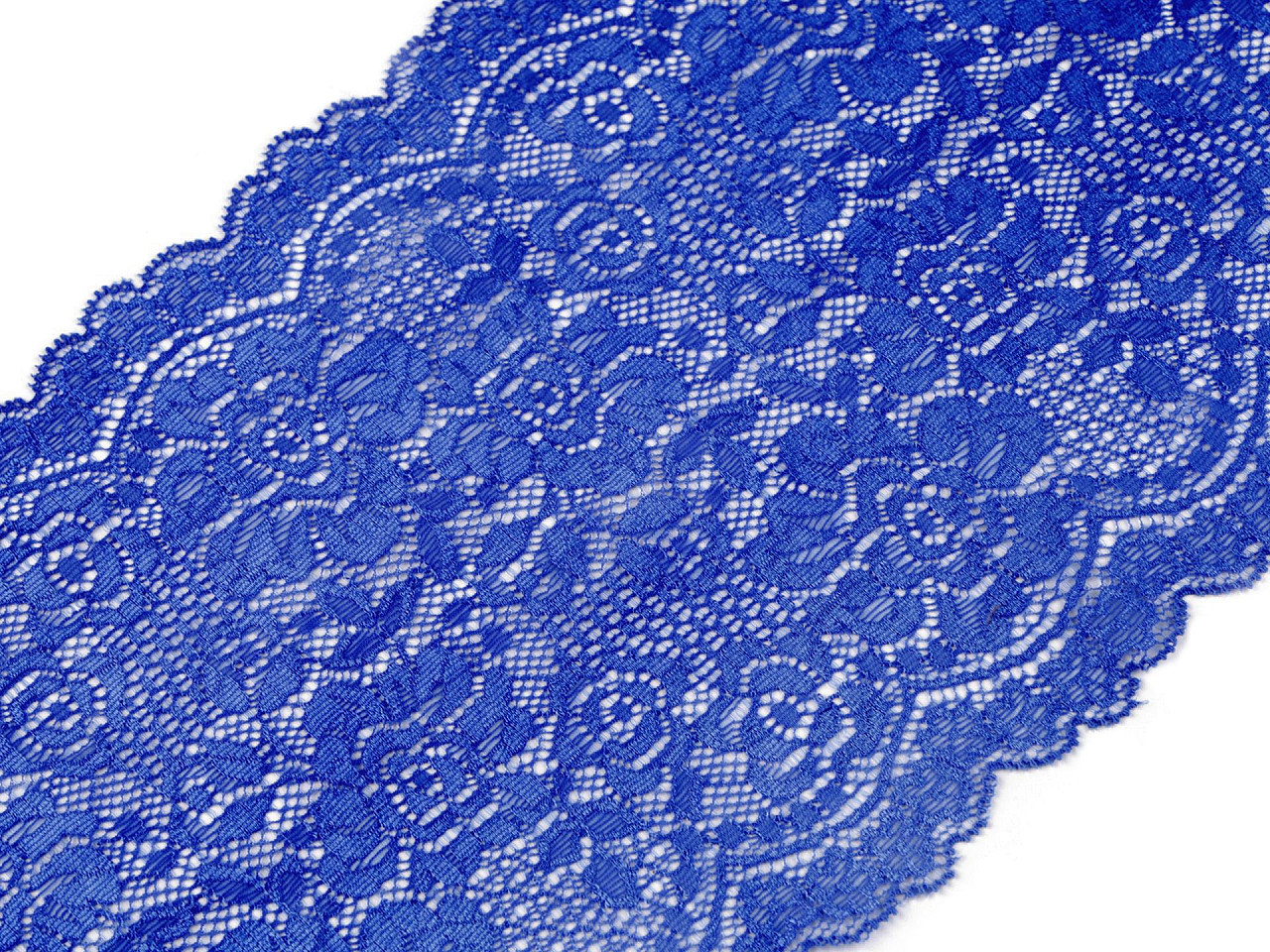 Dantelă elastică, lățime 18 cm - Verde sticlă (1 Metru)