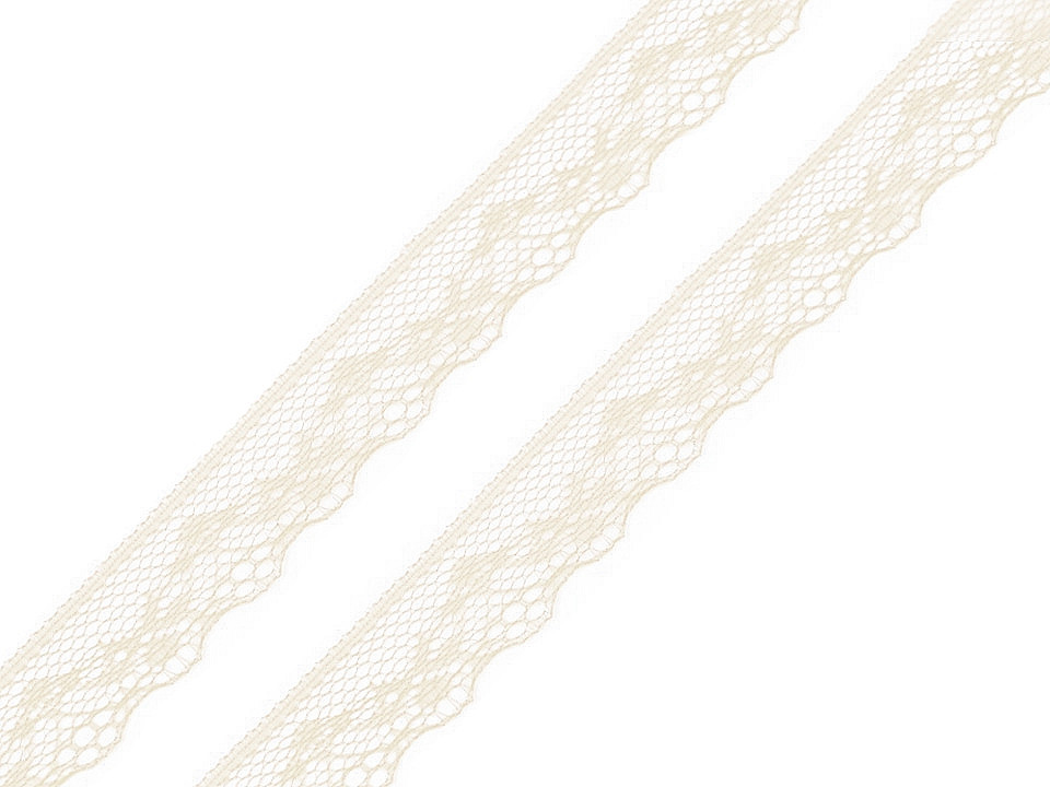 Dantelă sintetică, lățime 18 mm - Alb (540 Metri)