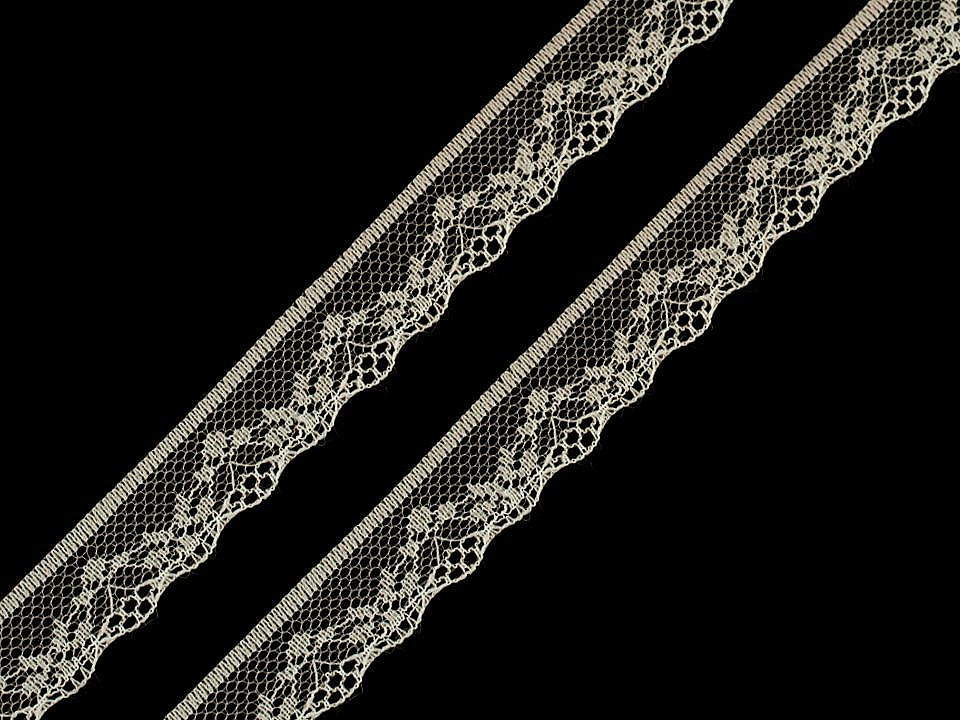 Dantelă sintetică, lățime 18 mm - Alb (540 Metri)