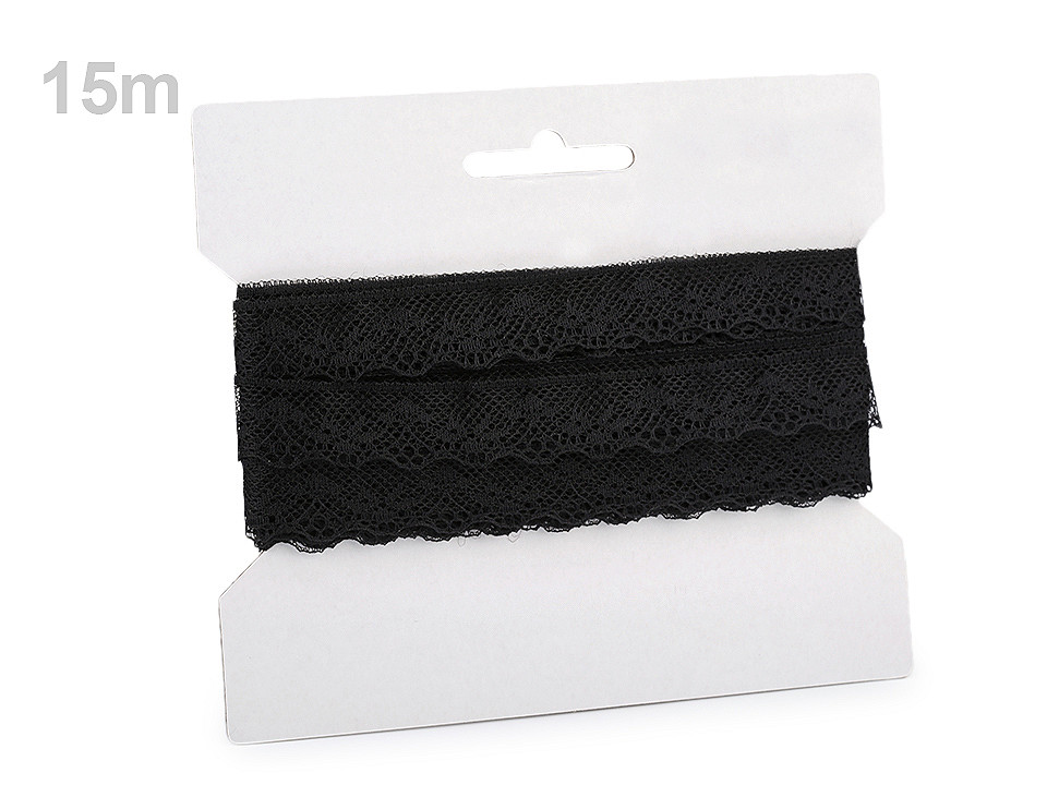Dantelă sintetică, lățime 18 mm - Alb (540 Metri)