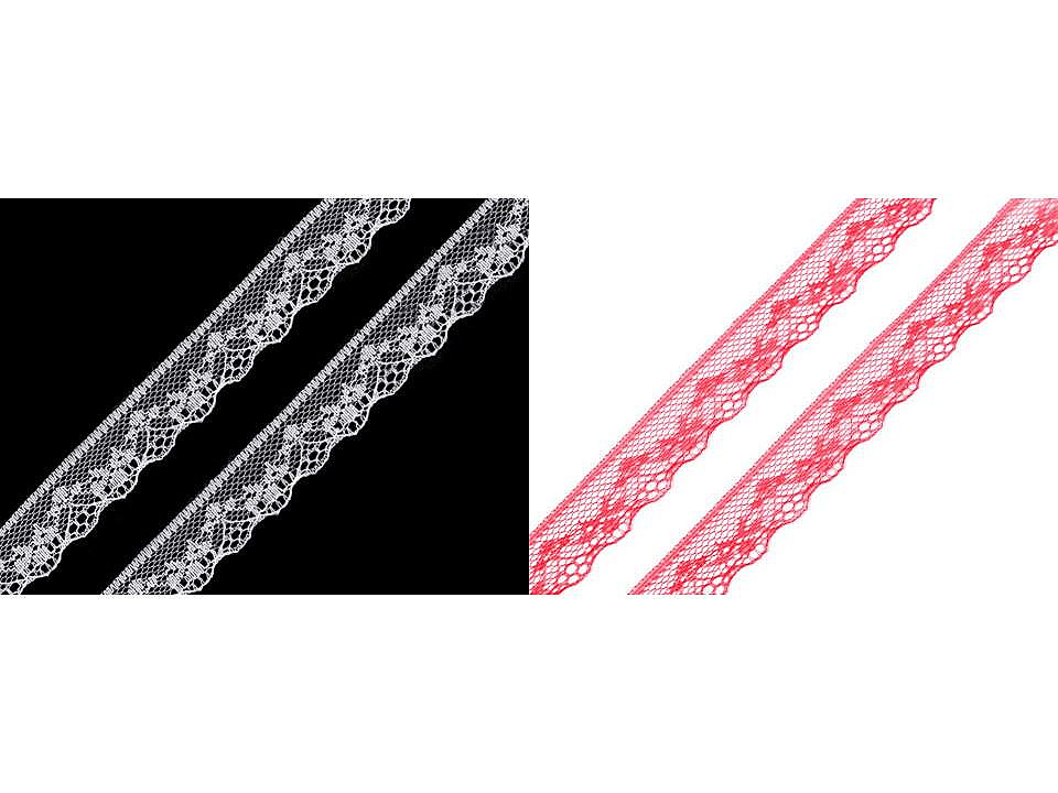 Dantelă sintetică, lățime 18 mm - Alb (540 Metri)