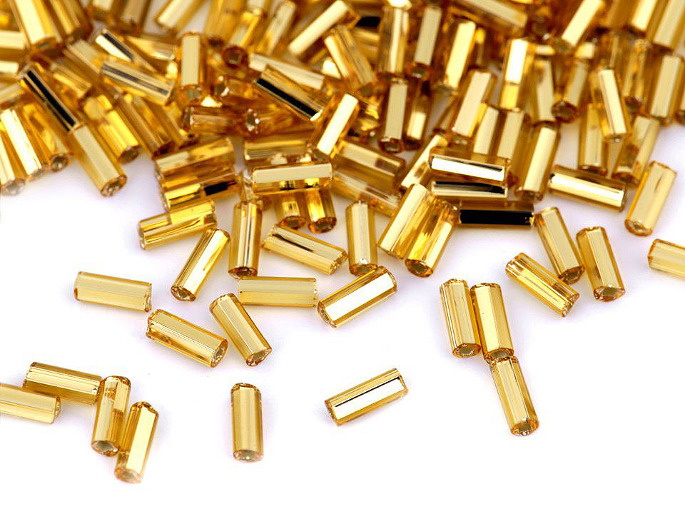 Mărgele nisip tubulare, 4,5 mm - Auriu deschis (20 Grame)