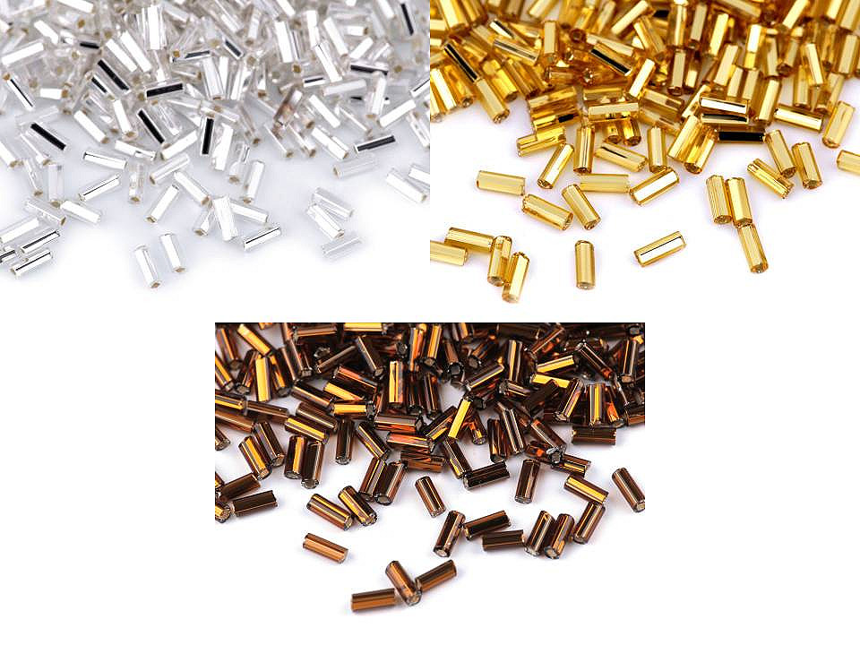 Mărgele nisip tubulare, 4,5 mm - Auriu deschis (20 Grame)