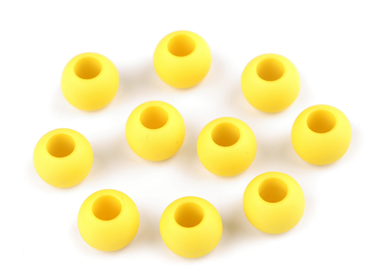 Mărgele mate cu gaură mare, 10x12 mm - Gri neutral (700 Bucăți)