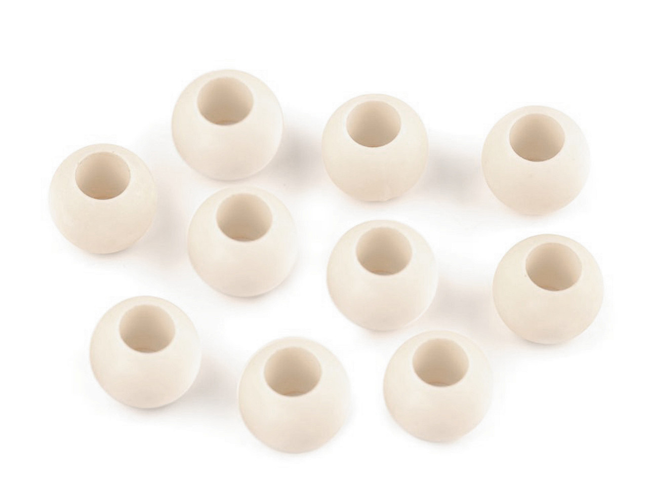 Mărgele mate cu gaură mare, 10x12 mm - Gri neutral (700 Bucăți)