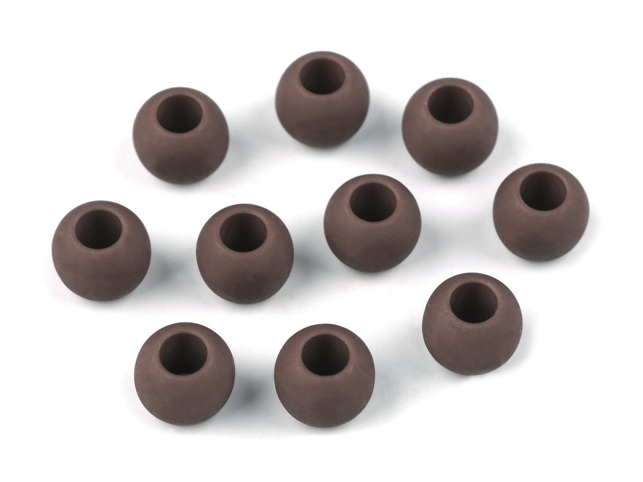 Mărgele mate cu gaură mare, 10x12 mm - Gri neutral (700 Bucăți)