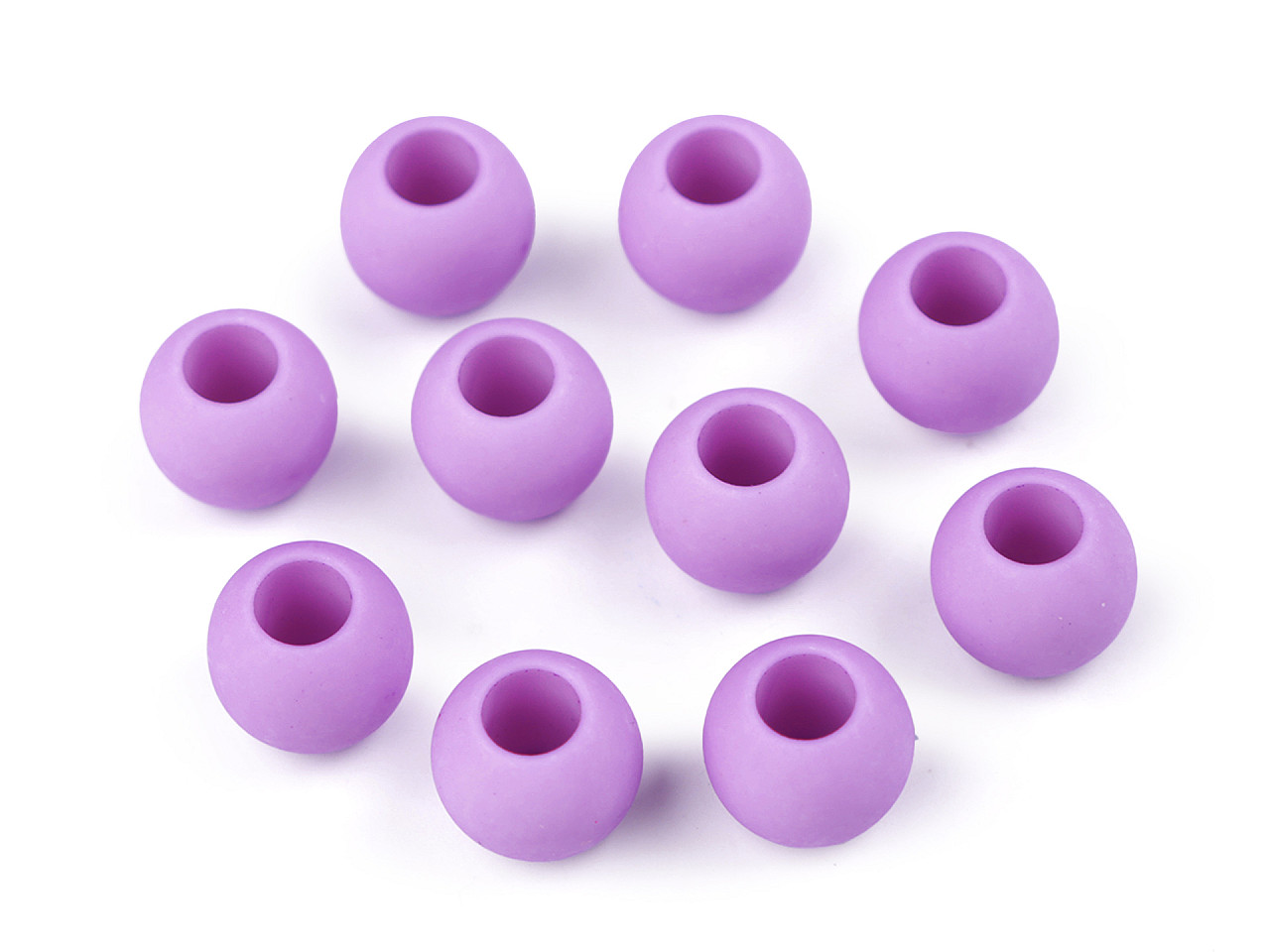 Mărgele mate cu gaură mare, 10x12 mm - Gri neutral (700 Bucăți)