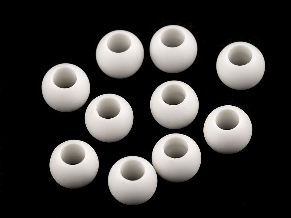 Mărgele mate cu gaură mare, 10x12 mm - Gri neutral (700 Bucăți)