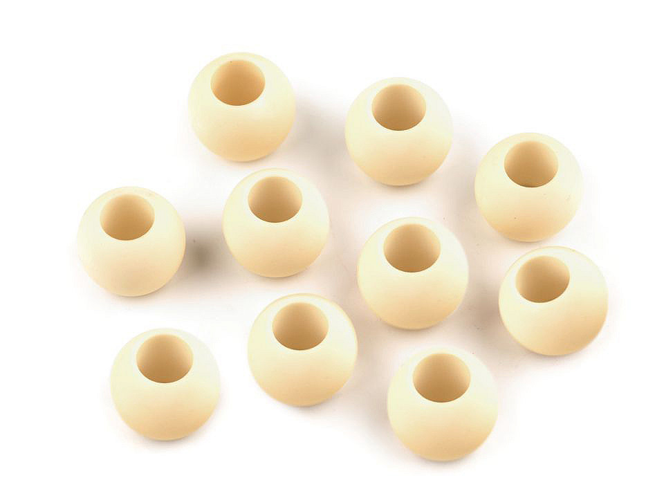 Mărgele mate cu gaură mare, 10x12 mm - Gri neutral (700 Bucăți)