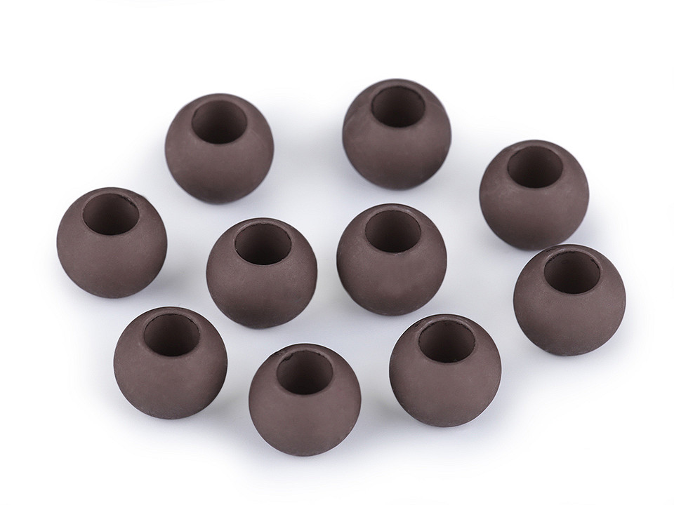 Mărgele mate cu gaură mare, 10x12 mm - Gri neutral (700 Bucăți)