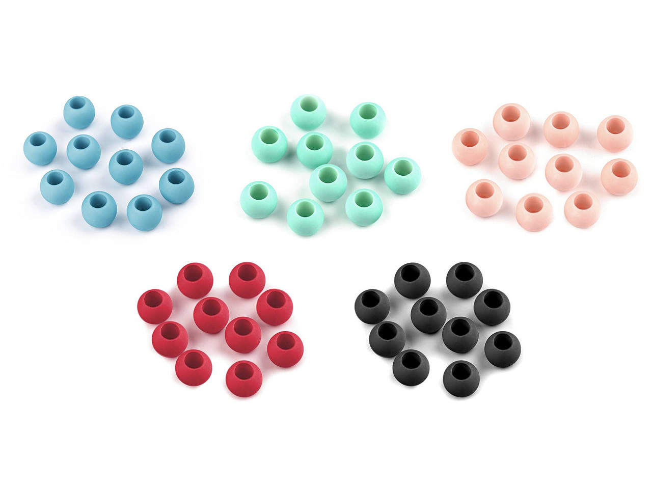 Mărgele mate cu gaură mare, 10x12 mm - Gri neutral (700 Bucăți)