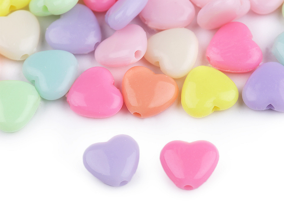 Mărgele plastic - stea, inimă, floare, 20 g - Mix (1 Sac)