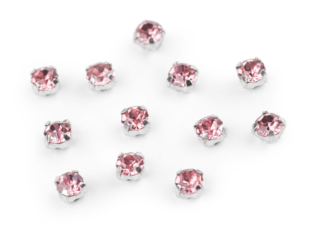 Strasuri de cusut în montură metalică, ø4,3 mm - Cristal (20 Bucăți)