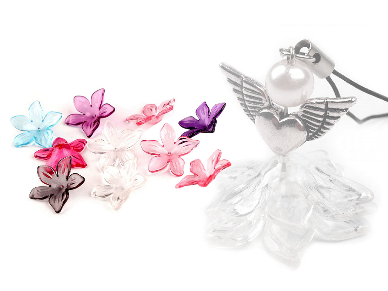 Mărgele floare, ø25 mm - Roz leandru (800 Bucăți)