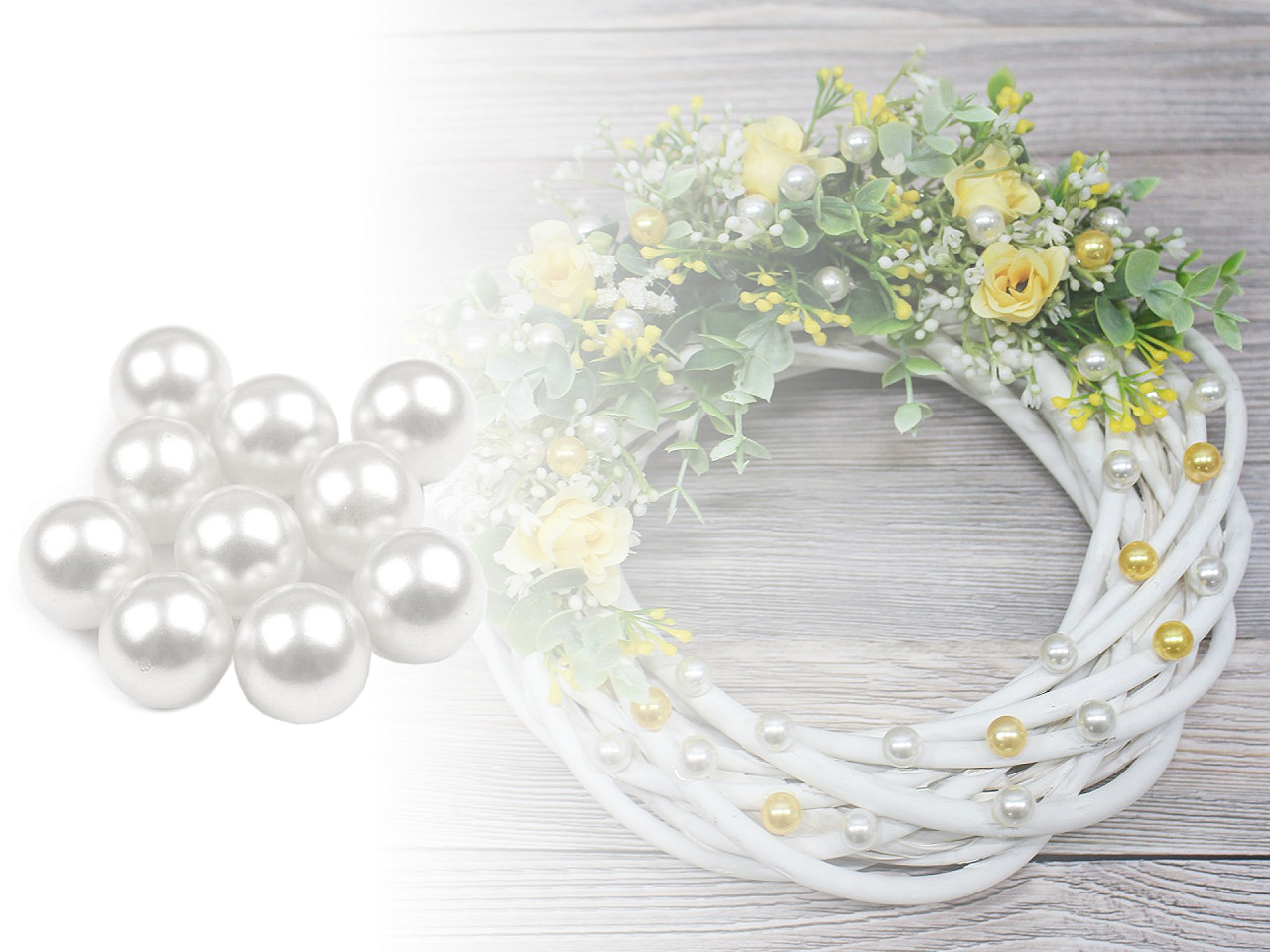 Perle decorative, fără orificiu, ø10 mm - Verde deschis (30 Bucăți)