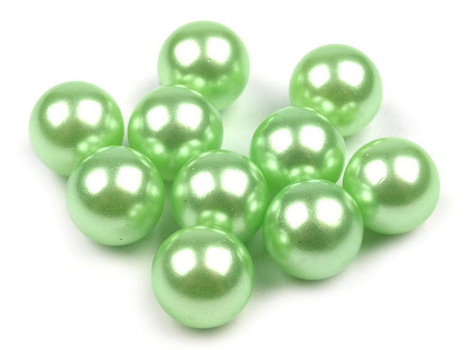 Perle decorative, fără orificiu, ø10 mm - Verde deschis (30 Bucăți)