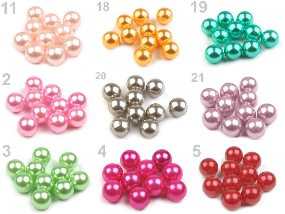 Perle decorative, fără orificiu, ø10 mm - Verde deschis (30 Bucăți)