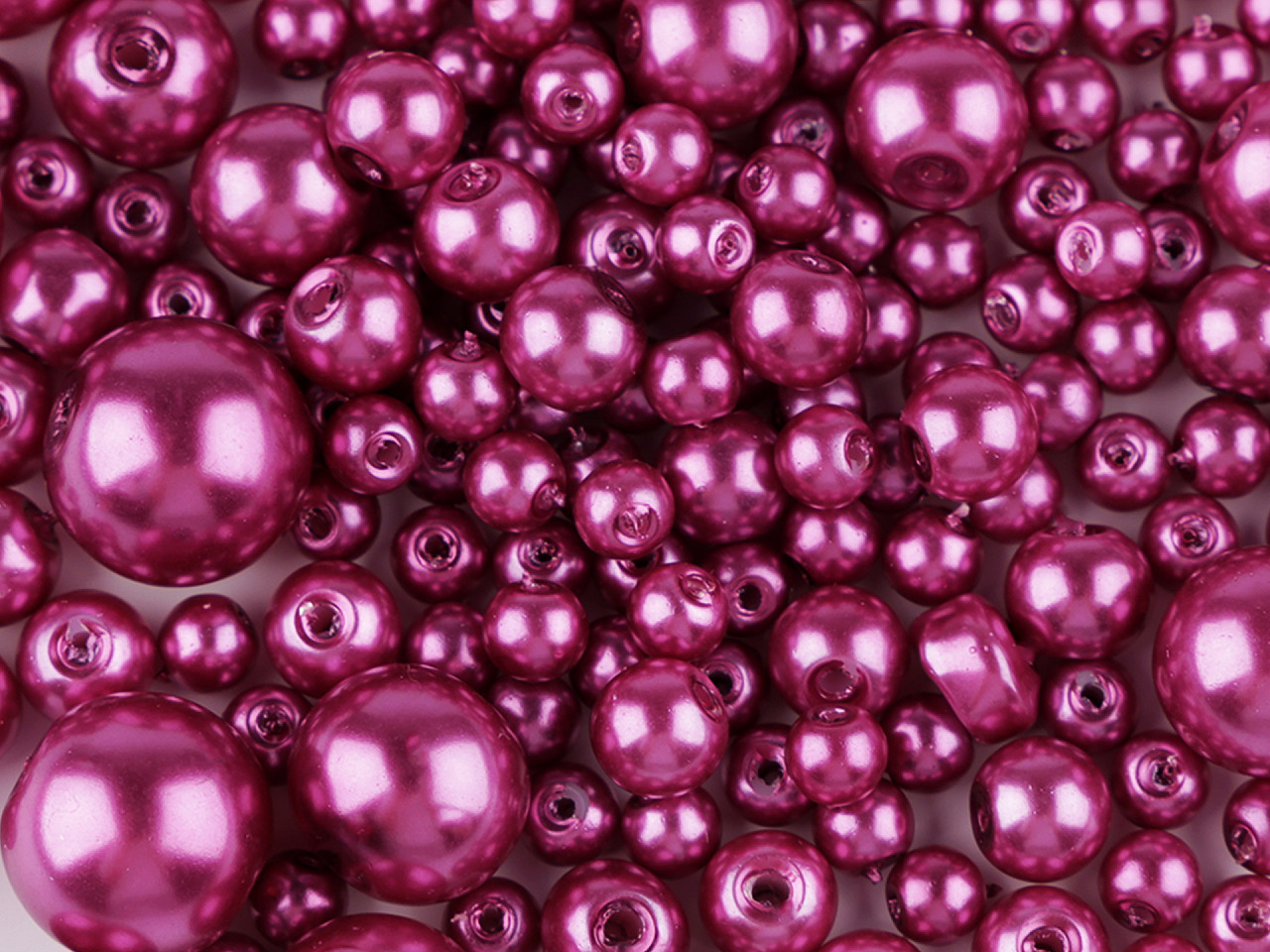 Perle sticlă lucioase, mix mărimi, ø4-12 mm - Violet (500 Grame)